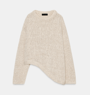 PULL EN MAILLE ASYMÉTRIQUE beige zara