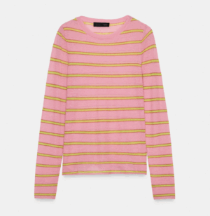 PULL AVEC LAINE À RAYURES rose vert zara