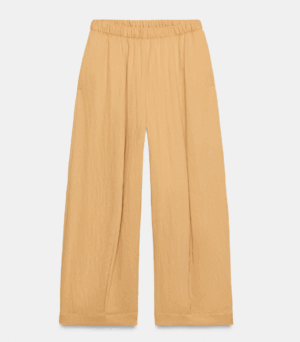 PANTALON BARREL ZW COLLECTION JAUNE SOLEIL ZARA