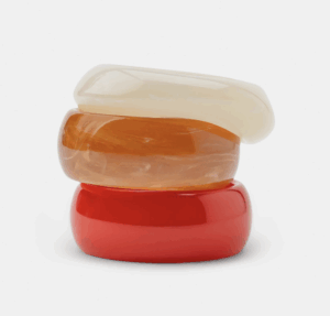 LOT DE 3 BRACELETS RIGIDES rouge orange zara