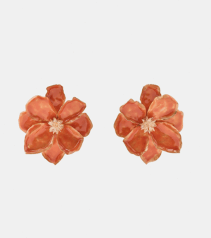 BOUCLES D’OREILLES MÉTALLIQUES FLEUR ÉMAILLÉE ZARA