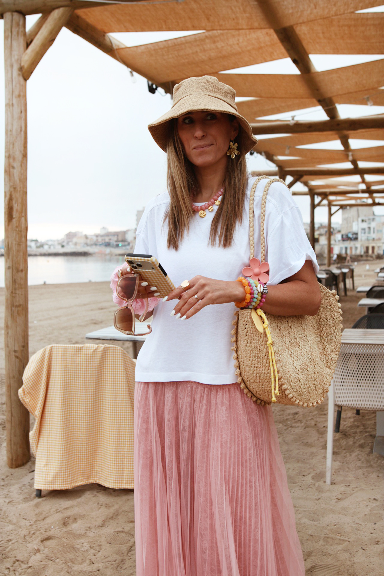 jupe longue plissée rose tutu next @chon.and.chon