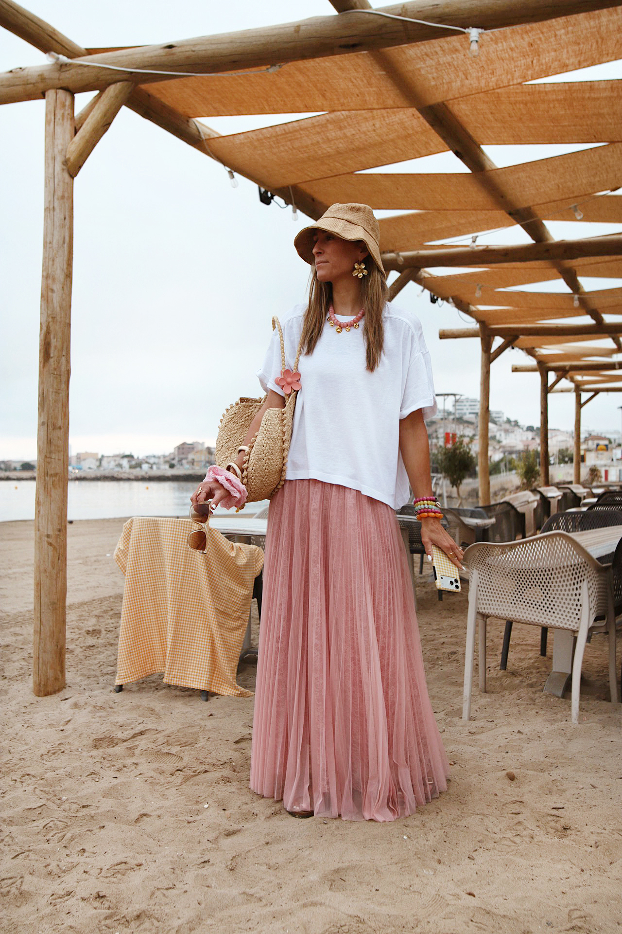 jupe longuea plissée rose tutu next @chon.and.chon