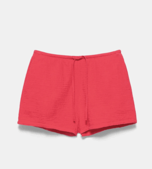 Short en gaze de cotton rouge pull and bear