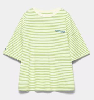 T-shirt rayures vertes pull and bear