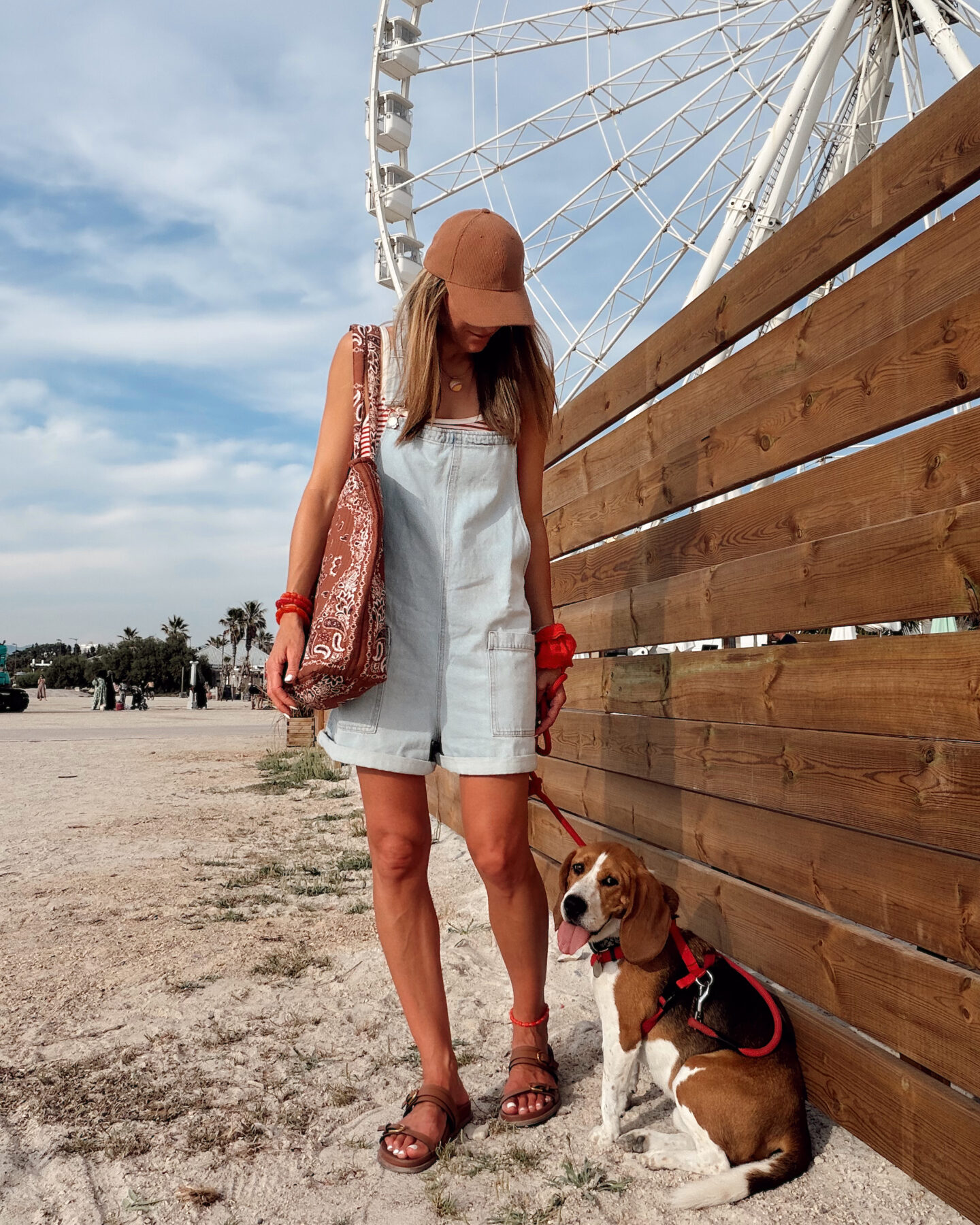 salopette jean bleu clair pull and bear @chon.and.chon
