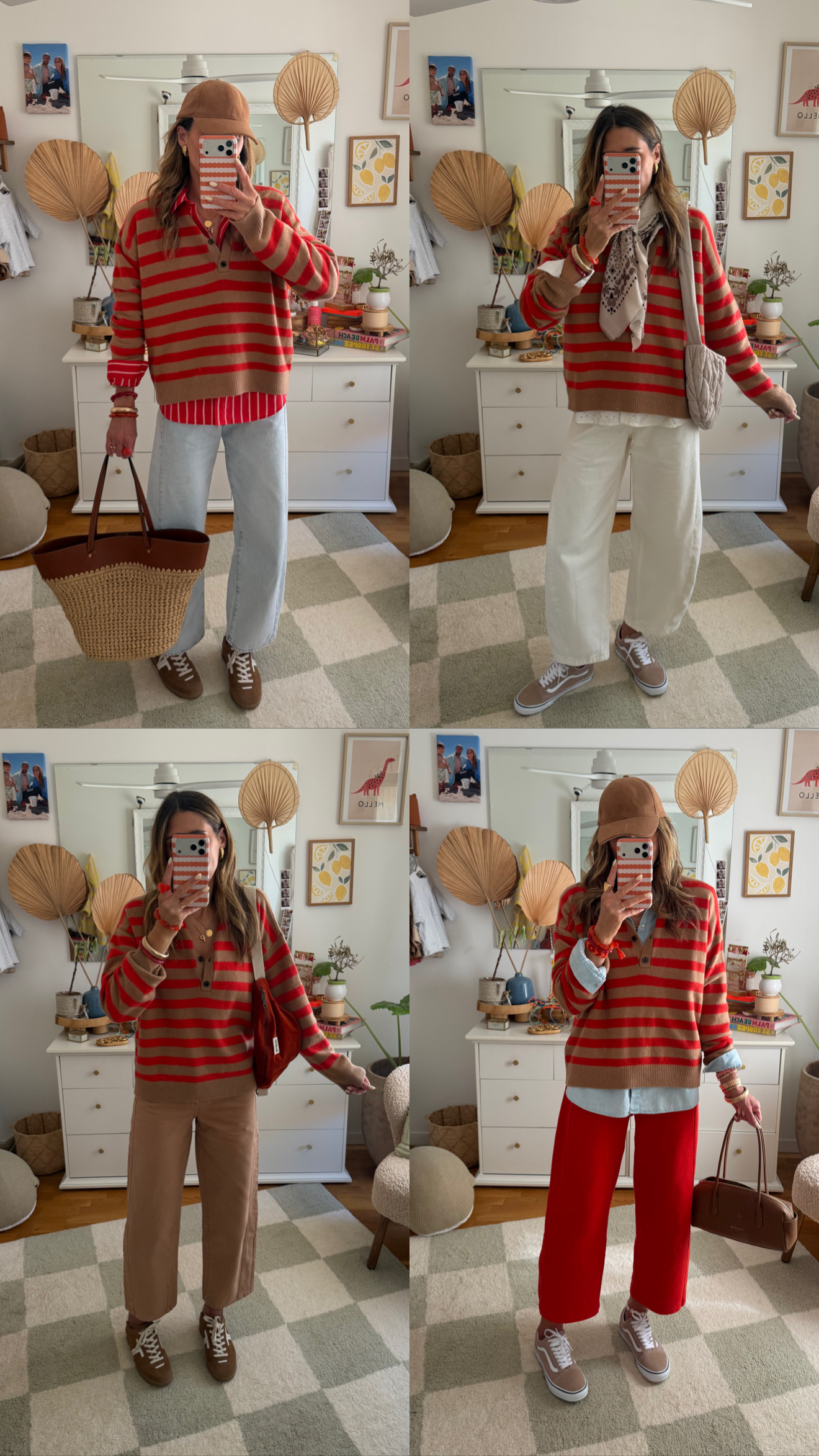 pull zara cachemire rayures rouge marron @chon.and.chon
