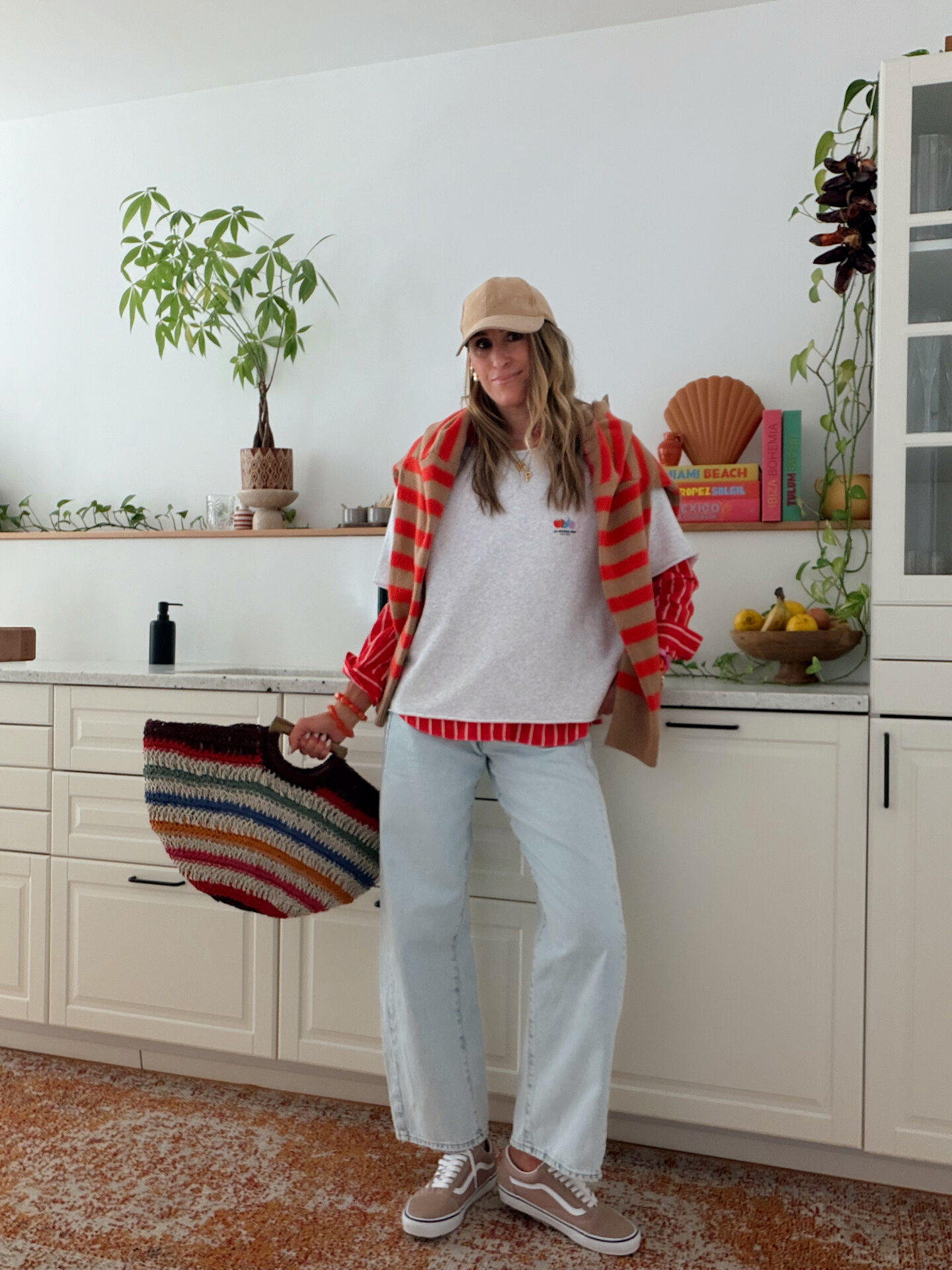 pull zara cachemire rayures rouge marron @chon.and.chon
