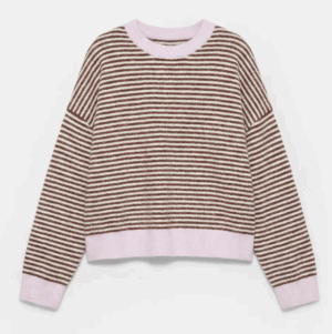 Pull rayé à col contrastant PULL AND BEAR